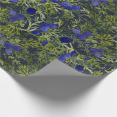 Blauwe jeneverbes cadeaupapier (Hoek)