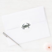 Blauwe "Jimmy" Crab Ronde Sticker (Envelop)