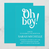 Blauwe jongen. Baby Shower Kaart (Voorkant / Achterkant)