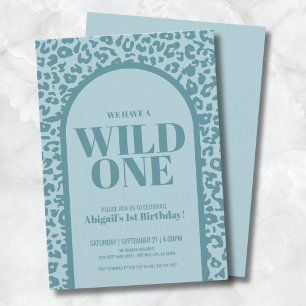 Blauwe Jongen Wild One 1e Verjaardagsfeestje Kaart