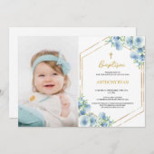 Blauwe Jongens Doop Kaart (Voorkant / Achterkant)