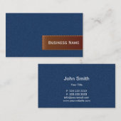 Blauwe jood en Visitekaartje van leder (Voorkant / Achterkant)