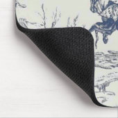 Blauwe Jouy-doek Muismat (Hoek)