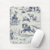 Blauwe Jouy-doek Muismat (Met muis)