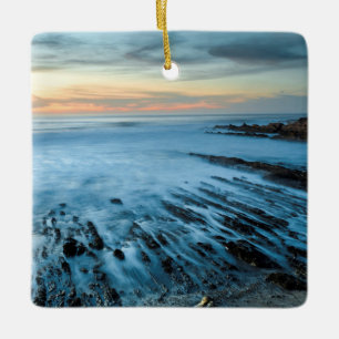 Blauwe kaap bij zonsondergang, Californië Keramisch Ornament