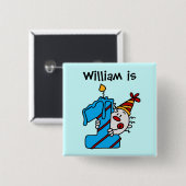 Blauwe kaars 1e verjaardag Button (Voorkant /achterkant)