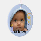 Blauwe kaars, eerste geboorte, keepaardse versieri keramisch ornament (Rechts)