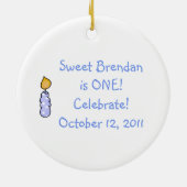 Blauwe kaars, eerste geboorte, keepaardse versieri keramisch ornament (Achterkant)