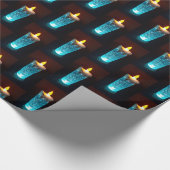 Blauwe kaarsen Kandlelight Diwali Kerstmis Cadeaupapier (Hoek)