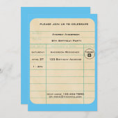 Blauwe kaart Birthday (Voorkant / Achterkant)