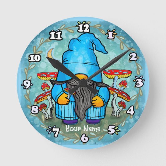 Blauwe kabouter ronde klok (Voorkant)