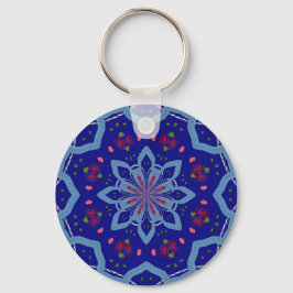 Blauwe kaleido sleutelhanger