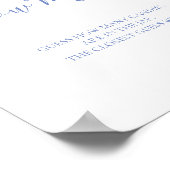 Blauwe kalligrafie Raad hoeveel kusjes poster (Hoek)