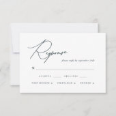 blauwe kalligrafie RSVP-kaart RSVP Kaartje (Voorkant)