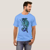 Blauwe kameleon t-shirt (Voorkant volledig)