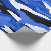 Blauwe kamouflage cadeaupapier (Hoek)