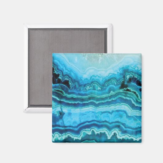 Blauwe kant Agate gemstone textuur Magneet (Voorkant / Achterkant)