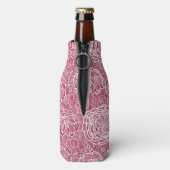 Blauwe kant blokachtergrond flesjeskoeler (Fles Achterkant)