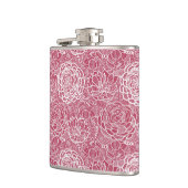 Blauwe kant blokachtergrond heupfles (Links)