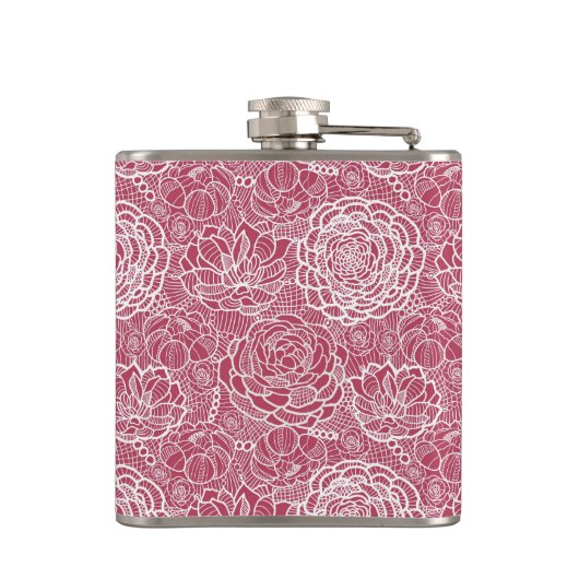 Blauwe kant blokachtergrond heupfles (Achterkant)