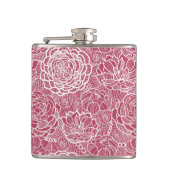 Blauwe kant blokachtergrond heupfles (Voorkant)