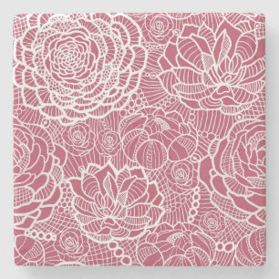 Blauwe kant blokachtergrond stenen onderzetter