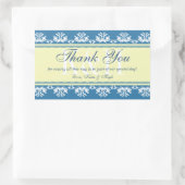 Blauwe kant grens dank je uit cadeautas rechthoekige sticker (Tas)