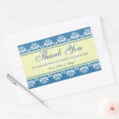 Blauwe kant grens dank je uit cadeautas rechthoekige sticker (Envelop)