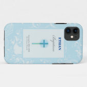 Blauwe Kant Jongens Doop Case-Mate iPhone Case (Achterkant (horizontaal))