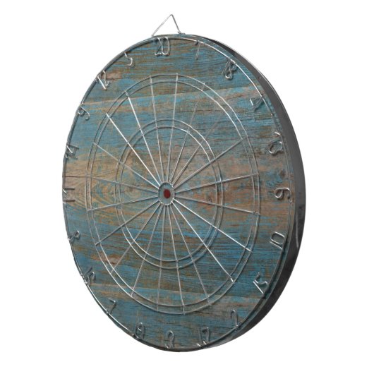 Blauwe kap band hout textuur dartbord (Voorkant Rechts)