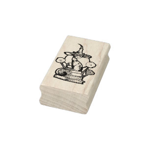 Blauwe kat heks 	rubberstempel