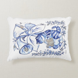 Blauwe kat lezen accent kussen