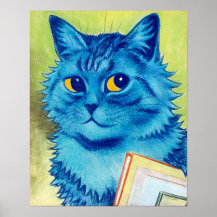Blauwe Kat, Louis Wain Poster