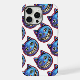 Blauwe Kat met Brede Glimlach Vintage Halloweenies iPhone 15 Pro Max Hoesje