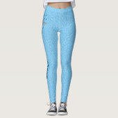 Blauwe kat met gewelddadige Leggings (Voorkant)