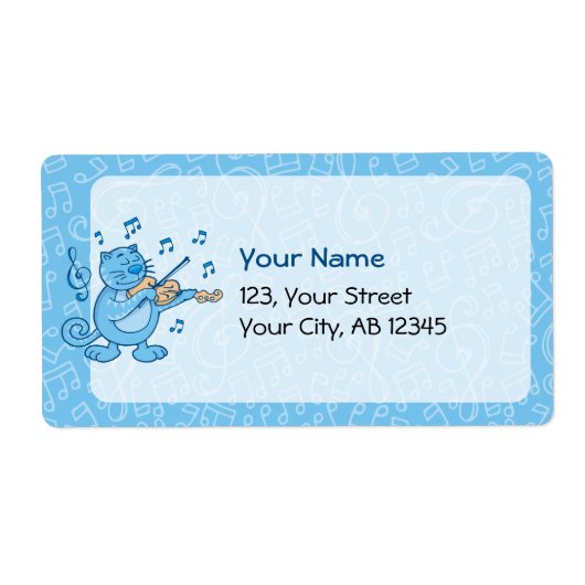 Blauwe kat met Violin Label (Voorkant)