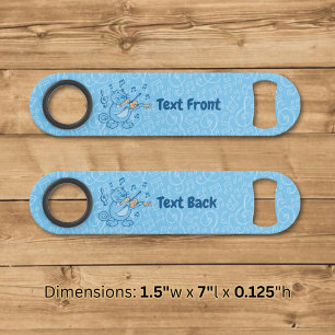 Blauwe Kat met Viool Snelle Flesopener Speed Flessenopener