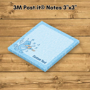 Blauwe Kat met Vioolnotities Post-it® Notes