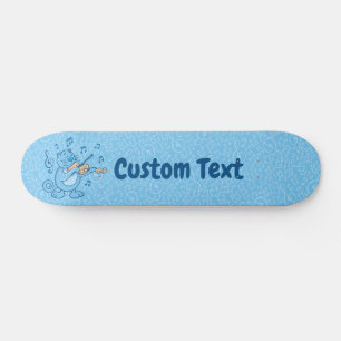 Blauwe kat met vioolskateboard skateboard