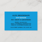 Blauwe kat, Pet Store en Groomers Visitekaartje (Achterkant)