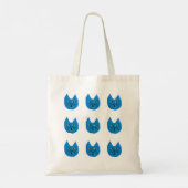 Blauwe kat tote bag (Achterkant)