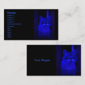 Blauwe kat visitekaartje (Voorkant / Achterkant)