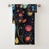 Blauwe katten bad handdoek (Insitu)