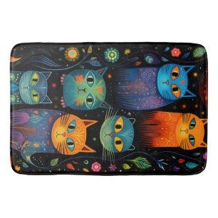 Blauwe katten badmat