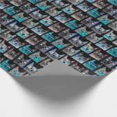 Blauwe katten cadeaupapier (Hoek)