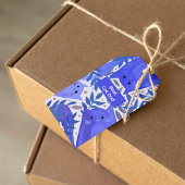 Blauwe katten en takken Beste kattevader Cadeaulabel