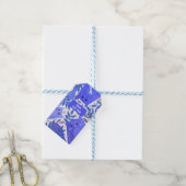 Blauwe katten en takken Beste kattevader Cadeaulabel (Met Touw)