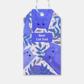 Blauwe katten en takken Beste kattevader Cadeaulabel (Voorkant)
