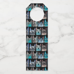 Blauwe katten flessenhanger