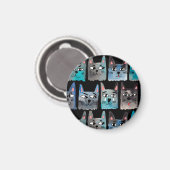 Blauwe katten magneet (Voorkant / Achterkant)